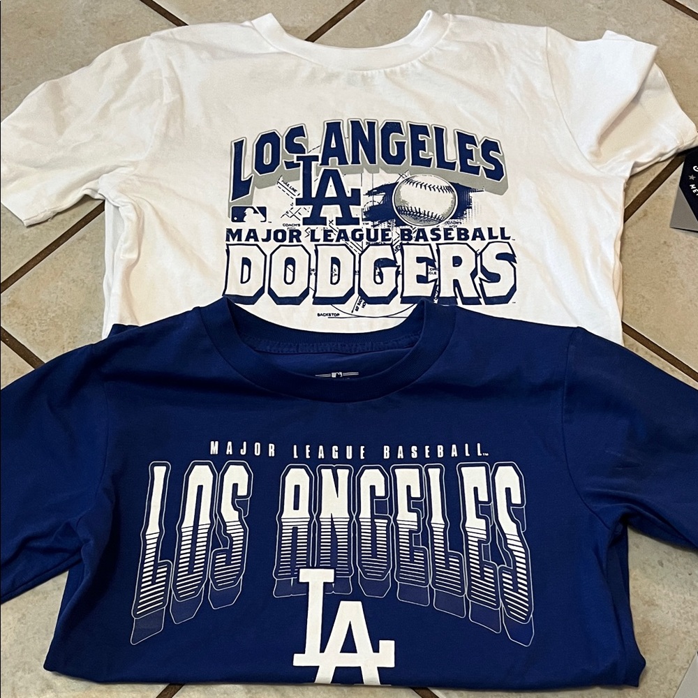 Los Angeles Dodgers Kids Short Sleeve Tees - White and Blue